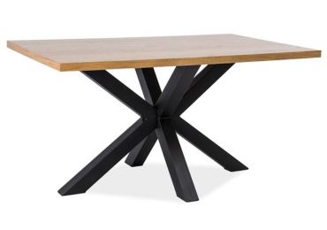 Jídelní stůl KARPOS 150x90, masiv dub/černá
