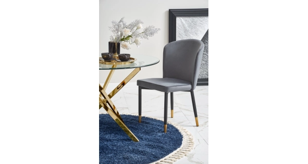 Jídelní stůl LAGUNA, zlatý/sklo