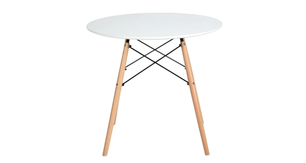 Jídelní stůl LIAM, bílý mat/buk