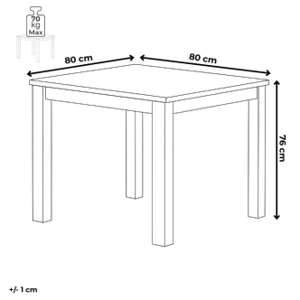 Jídelní stůl LIZZIE 80x80 cm, vysoký bílý lesk