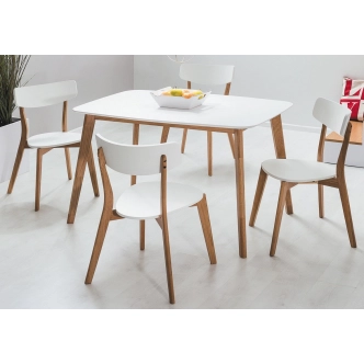 Jídelní stůl MANCHUL I, dub/bílá
