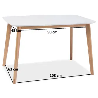 Jídelní stůl MANCHUL I, dub/bílá