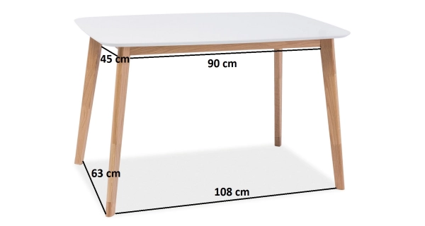 Jídelní stůl MANCHUL I, dub/bílá