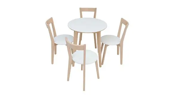 Jídelní stůl MECOPHAG, bílá/dub sonoma