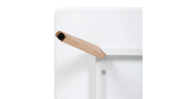 Jídelní stůl MORZANAR 120x80, bílý matný lak, masiv buk