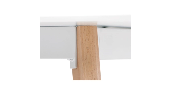 Jídelní stůl MORZANAR 120x80, bílý matný lak, masiv buk