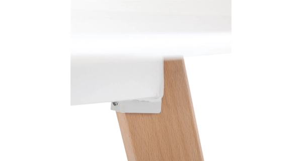 Jídelní stůl MORZANAR 80x80, bílý matný lak, masiv buk