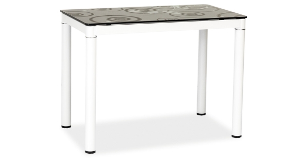 Jídelní stůl NEFON 100x60 cm, černá/bílá 