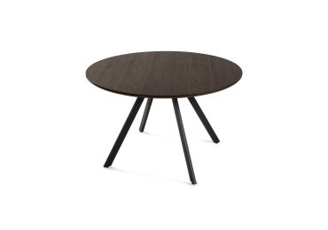 Jídelní stůl NOESI 120 cm, hnědá deska/kovové nohy