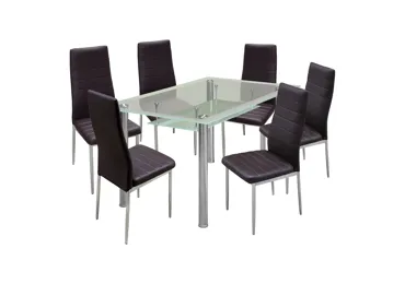 Jídelní stůl PATKAI + 6 židlí SNAEFELL hnědá