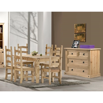 Jídelní stůl PIMBOW 152x92, masiv borovice, vosk