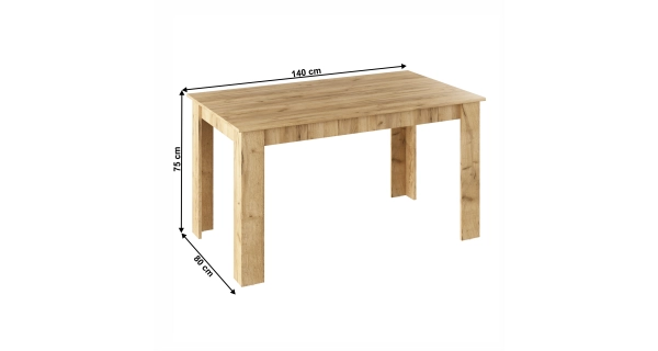 Jídelní stůl PITIFOLIA 140x80 cm, dub artisan