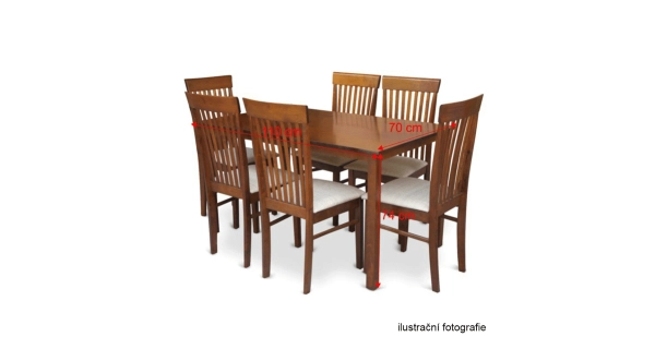 Jídelní stůl PUTIFARKA, ořech, 135 cm