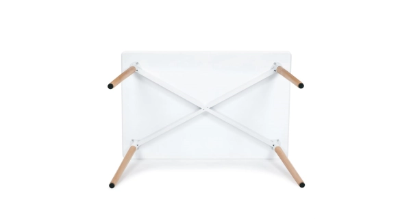 Jídelní stůl QUINYORZOR 120x80, bílý matný lak, dřevěné nohy