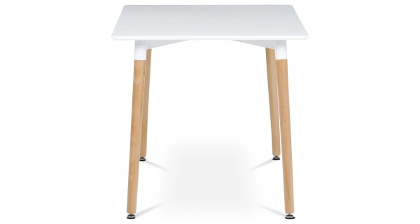 Jídelní stůl QUINYORZOR 120x80, bílý matný lak, dřevěné nohy