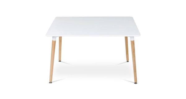 Jídelní stůl QUINYORZOR 120x80, bílý matný lak, dřevěné nohy