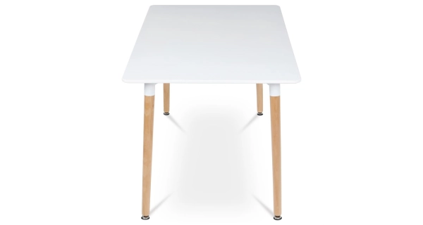 Jídelní stůl QUINYORZOR 120x80, bílý matný lak, dřevěné nohy