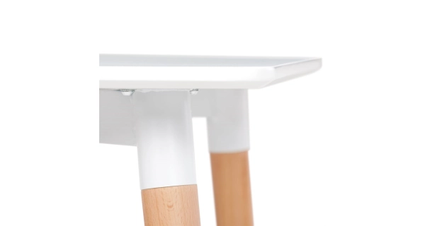 Jídelní stůl QUINYORZOR 120x80, bílý matný lak, dřevěné nohy