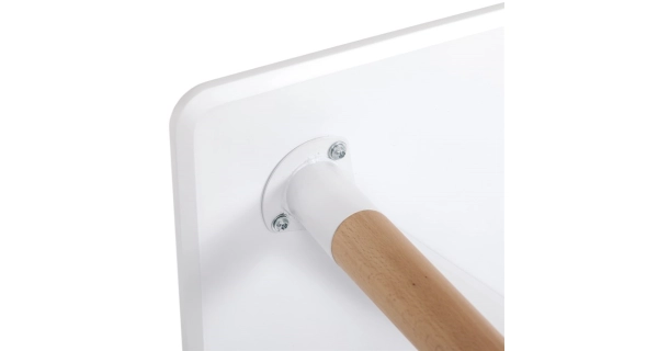 Jídelní stůl QUINYORZOR 80x80, bílý matný lak, dřevěné nohy