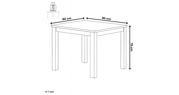 Jídelní stůl RECURVATA 80x80 cm, masiv dub