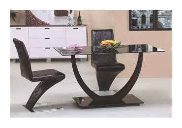 Jídelní stůl RIGEL, kov/sklo