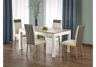 Jídelní stůl rozkládací MANGIATAN, dub sonoma/bílá