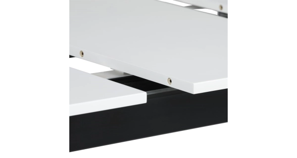 Jídelní stůl SOLMAR, bílá matná MDF deska, černé kovové nohy.