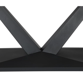 Jídelní stůl SOLMAR, bílá matná MDF deska, černé kovové nohy.