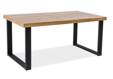 Jídelní stůl TINDEN typ 1, dub masiv/černá