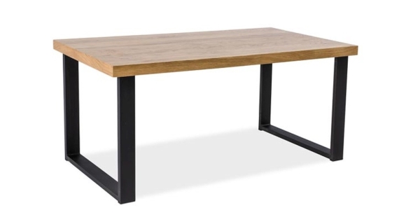 Jídelní stůl TINDEN typ 1, dub masiv/černá