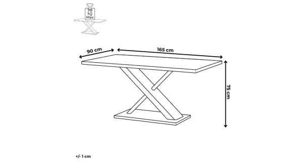 Jídelní stůl TORZORYOR 160x90, dub san remo, černý kov