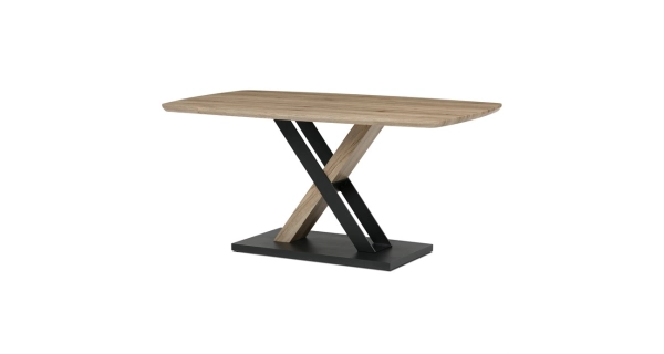 Jídelní stůl TORZORYOR 160x90, dub san remo, černý kov