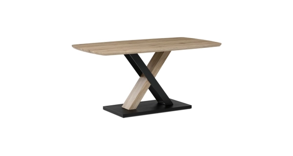 Jídelní stůl TORZORYOR 160x90, dub san remo, černý kov