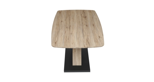 Jídelní stůl TORZORYOR 160x90, dub san remo, černý kov