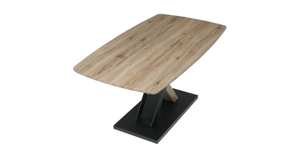 Jídelní stůl TORZORYOR 160x90, dub san remo, černý kov