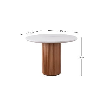 Jídelní stůl VARSTIL, bílá/vlašský ořech