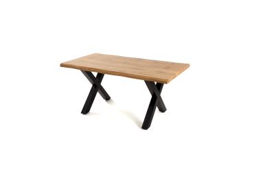 Jídelní stůl VELZA 140x90 cm, přírodní/kovové nohy