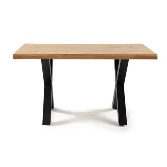 Jídelní stůl VELZA 140x90 cm, přírodní/kovové nohy