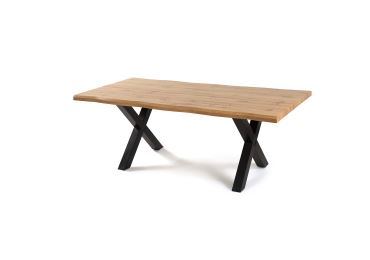 Jídelní stůl VELZA 160x90 cm, přírodní/kovové nohy