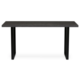 Jídelní stůl VORKALXER, 160x80x76 cm, šedý dub/černá