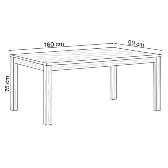Jídelní stůl XERARWEL 160x90x75, masiv dub
