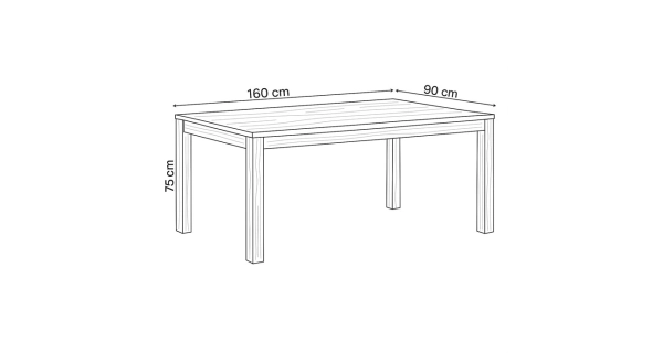 Jídelní stůl XERARWEL 160x90x75, masiv dub