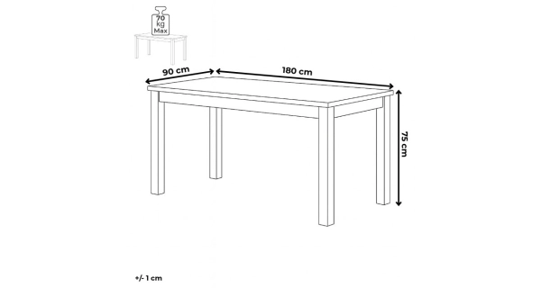 Jídelní stůl XERARWEL 180x90x75, masiv dub