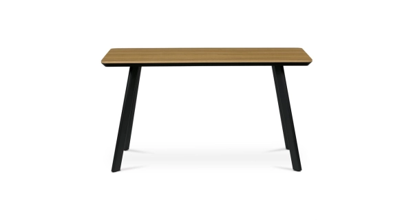 Jídelní stůl ZANVORPON 140x80, dub, černý kov