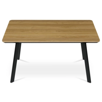 Jídelní stůl ZANVORPON 140x80, dub, černý kov