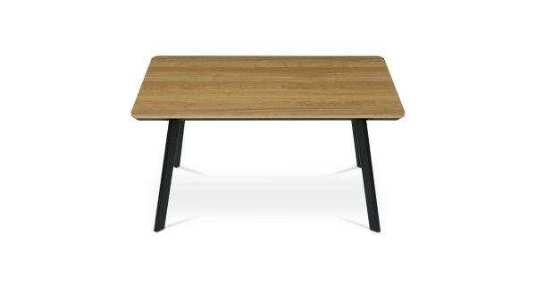 Jídelní stůl ZANVORPON 140x80, dub, černý kov