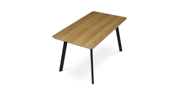 Jídelní stůl ZANVORPON 140x80, dub, černý kov