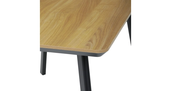 Jídelní stůl ZANVORPON 140x80, dub, černý kov