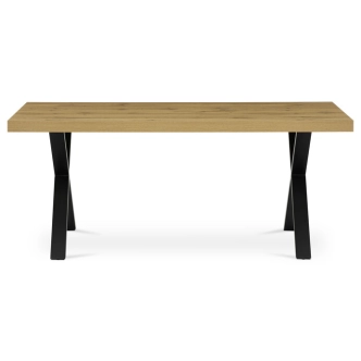 Jídelní stůl ZANWELHAL, 180x90x76 cm, dub/černá