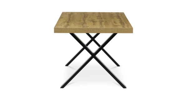 Jídelní stůl ZANWELHAL, 180x90x76 cm, dub/černá